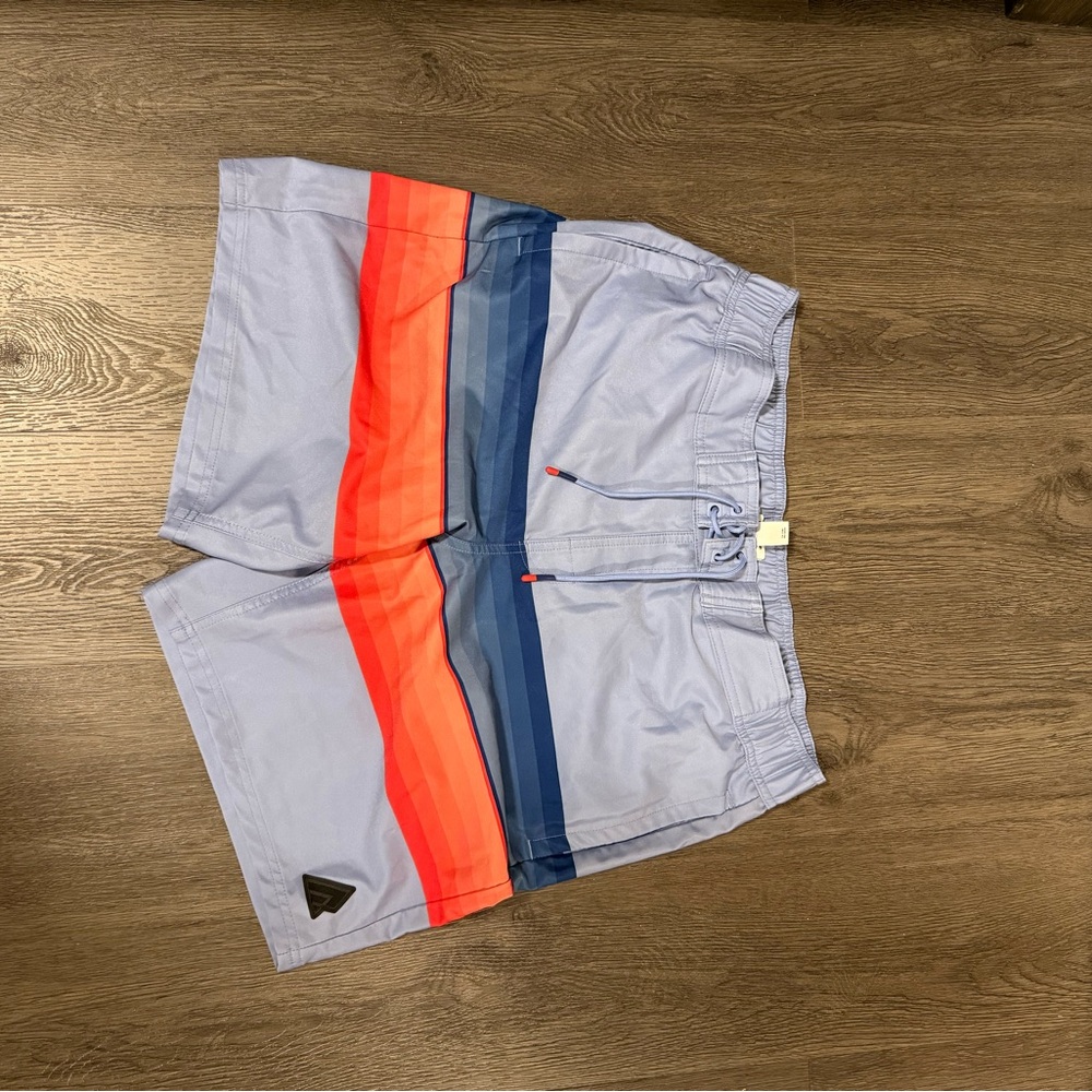 Men's Athletic Shorts with Red and Blue Stripes